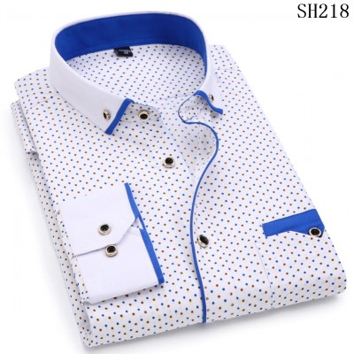 Casual Men Long Sleeve Shirt Stitching Fashion 8 QA